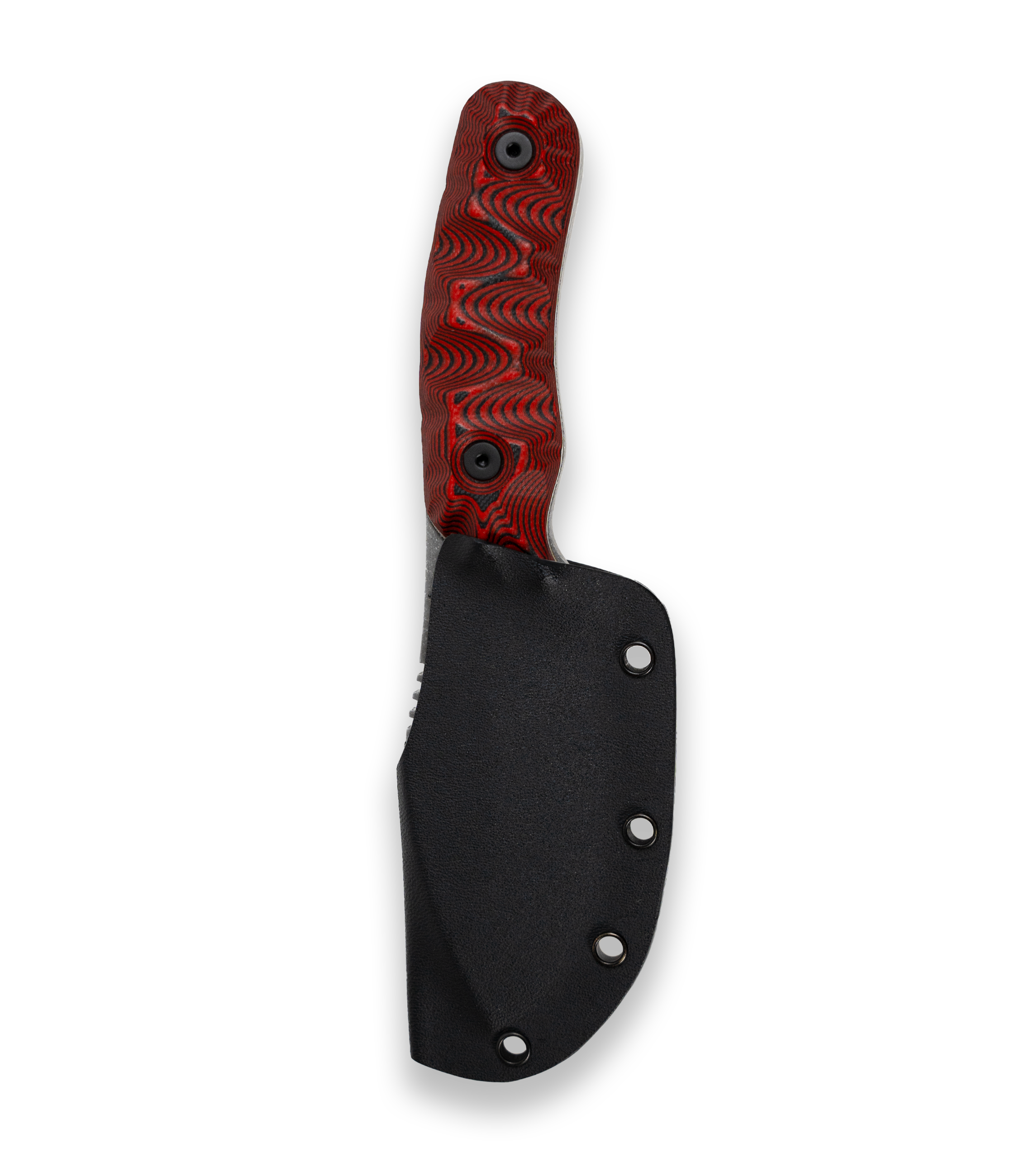 The Scar (Stonewashed - Black & Red G10 w/ white spacer)